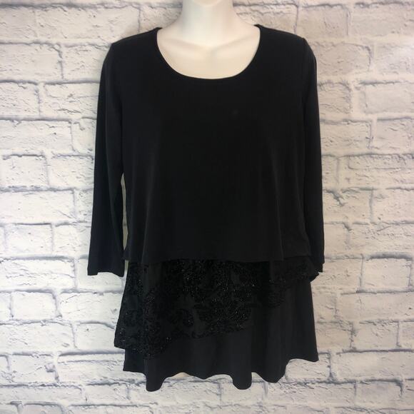 NWT Black Ruffle Blouse - Picture 7 of 7